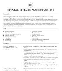 special effects makeup artist resume