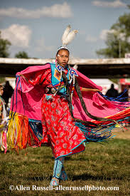 fancy shawl dancer at crow fair powwow
