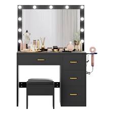 vanity makeup table dressing desk set w