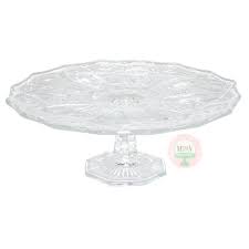 11 Clear Pressed Glass Cake Stand