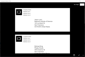Envelope Address Print Windows Store App