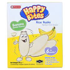 Bánh Gạo Ăn Dặm Cho Trẻ Em Happy Bites Chuối 50g