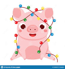 Cartoon Pig Symbol Of Chinese 2019 New Year Cute Pig With