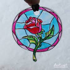 The Beast Enchanted Rose Suncatcher