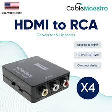 HDMI to RCA Converter AV 720p 1080p HDMI2AV Upscaler Video Adapter Wii NES  Lot | eBay