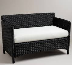 Black Patio Furniture Wicker Loveseat