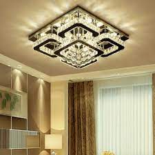Xl Square Led Crystal Ceiling Light