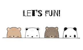 cute bear family cartoon doodle