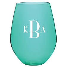 Teal Acrylic Jumbo Stemless Wine Glass