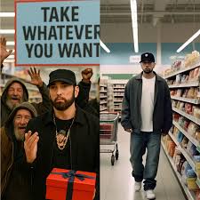 Eminem spent over $500,000 to take over two major supermarkets in Detroit for one day. The rapper declared: "Homeless people can come here and take whatever they want!". The reason behind Emm's