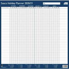 Sasco Unmounted Holiday Planner 2020