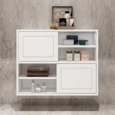 White Wall Mounted Cabinet Bathroom