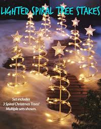 Christmas Outdoor Decorations Lighted Spiral Tree Stakes