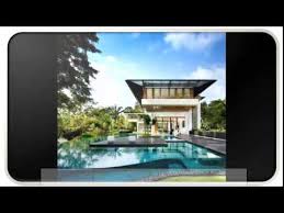 Modern villa with colored led lights at night. Blue Modern Tropical House Design Youtube