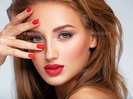 brown hair model with fashion makeup