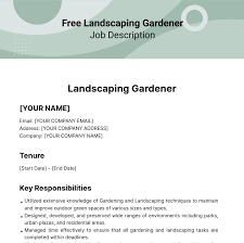landscaping job description for resume