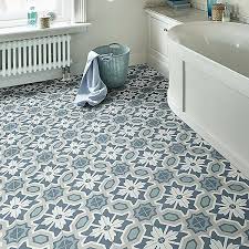 blue tile effect vinyl flooring curvissa