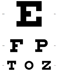 top of an eye chart