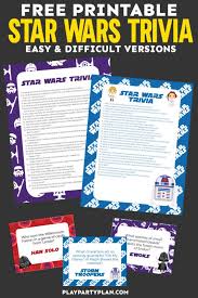 Oct 14, 2021 · have a fun game night with more than 100 star wars trivia questions and answers. Free Printable Star Wars Trivia Questions Play Party Plan