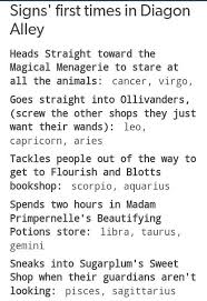 diagon alley and zodiac signs harry