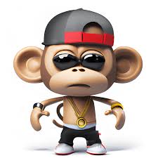 3d render cute hip hop funny monkey