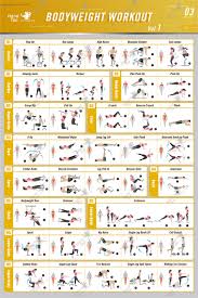 Bodyweight Exercise Poster Bodybuilding Guide Fitness Gym Chart Silk Poster Decorative Painting 24x36inch