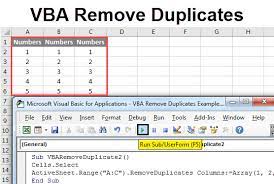 vba remove duplicates how to use