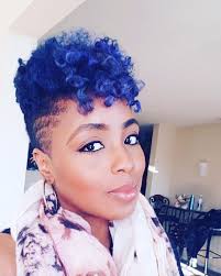 Beautiful blue black hair color is a timeless tint for women who want to add a little flair to their appearance. Blue Natural Hair With Shaved Sides And Designs Short Natural Curly Hair Short Red Hair Blue Natural Hair