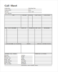 12 Call Sheet Pdf Word Apple Pages Free Premium
