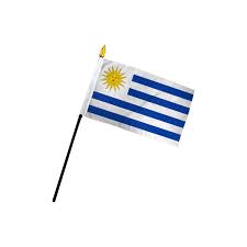 uruguay 4x6in stick flag flags