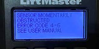 what does liftmaster error code 4 6