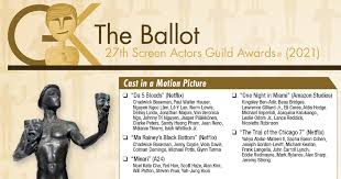 Chadwick boseman, maria bakalova, more. 2021 Screen Actors Guild Sag Awards Printable Ballot The Gold Knight Latest Academy Awards News And Insight