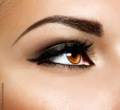 brown eye makeup eyes make up stock