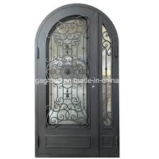 Front Door Safety Entry Iron Glass Door