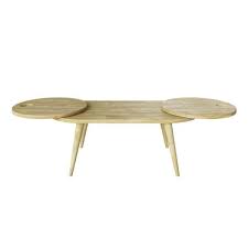 Natural Large Oval Wood Coffee Table