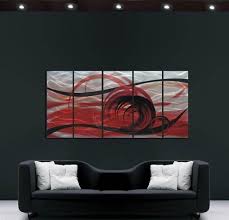 Abstract Red Metal Wall Art