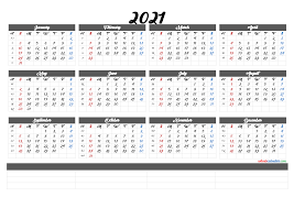 Printable blank monthly calendar template for 2021 with large squares in landscape layout. Printable Calendar Templates 2021 Calendarex Com