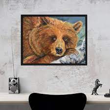 Artful Animal Wall Art Bear On Birch