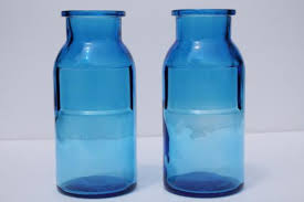 Vintage Blue Glass Canister Jars