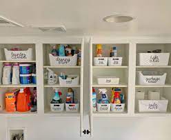 to organize your laundry room cabinets