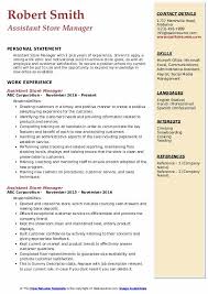 Assistant Store Manager Resume Samples Qwikresume