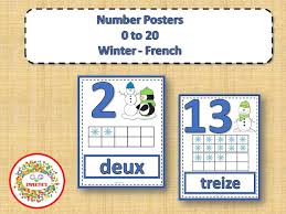 Number Anchor Charts 0 To 20 With Ten Frames Winter French Les Nombres