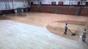 the refurbishing of a gym floor