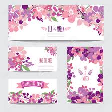 Elegant Cards With Floral Bouquets Design Elements Can Be Used For
