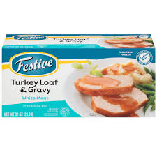 festive white meat turkey loaf gravy in roasting pan 32 ounce