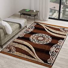 printed carpet camel brown velvet 5