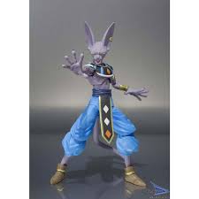 The beerus figurine is seen holding up a finger and his arm kept behind his back as he holds a serious expression. Dragon Ball Z Beerus S H Figuarts Action Figure Gamestop