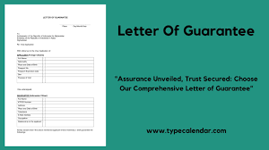 free printable letter of guarantee