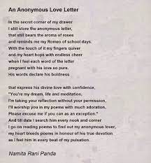 an anonymous love letter poem by namita