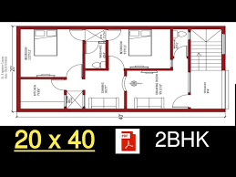 20 X 40 North Facing House Plan 2bhk
